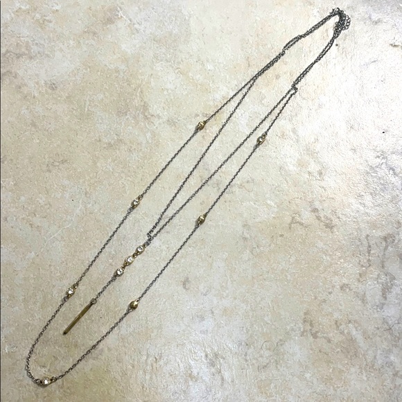 Long layered gold necklace - Picture 2 of 2